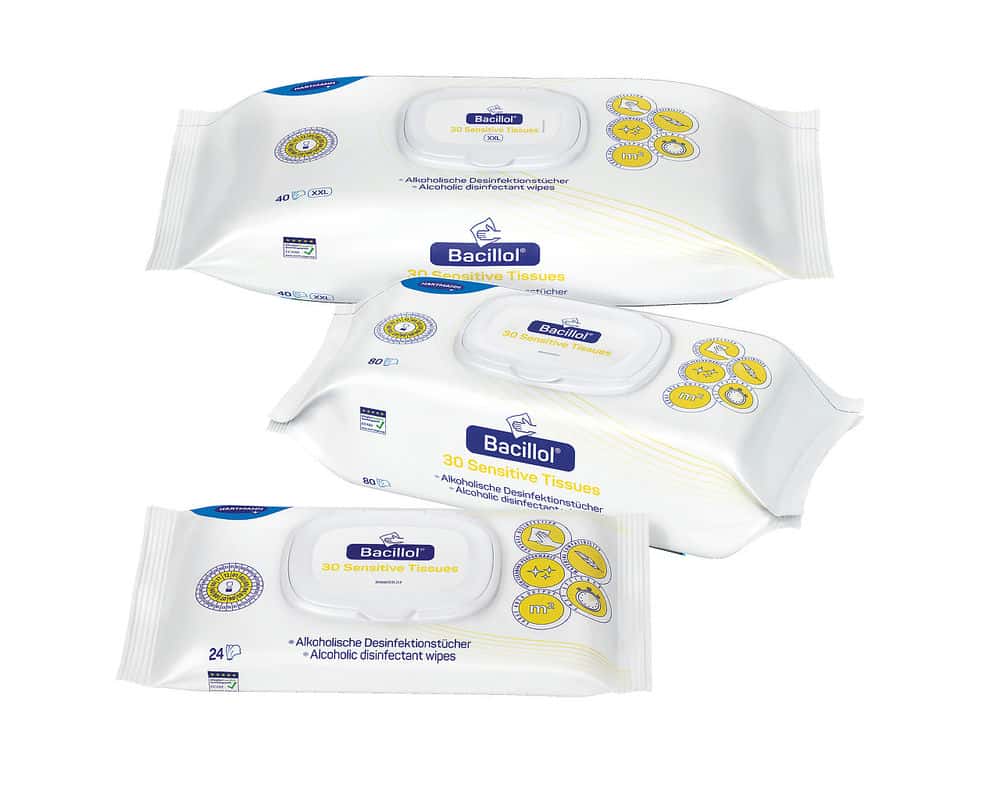 Gruppe-sensitive Bacillol® 30 Sensitive Tissues im Flowpack