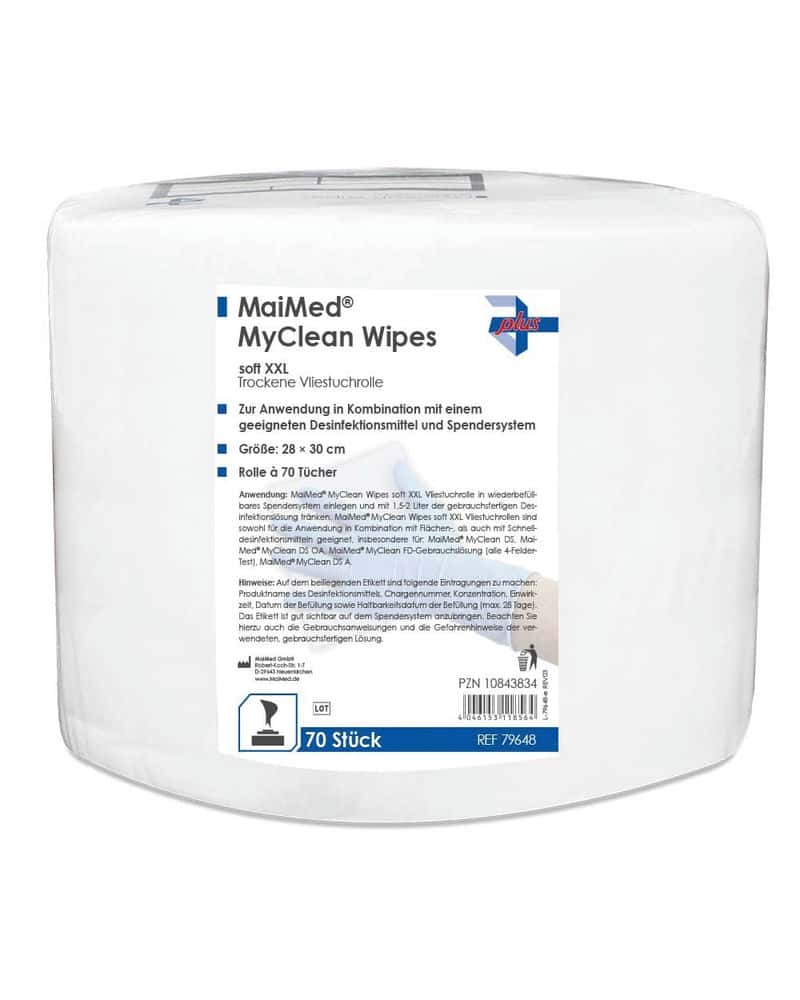 79648-MaiMed-MyClean-Wipes-soft-XXL-70Stk-CMYK-002 MaiMed® MyClean Wipes soft - Trockene Vliestuchrolle
