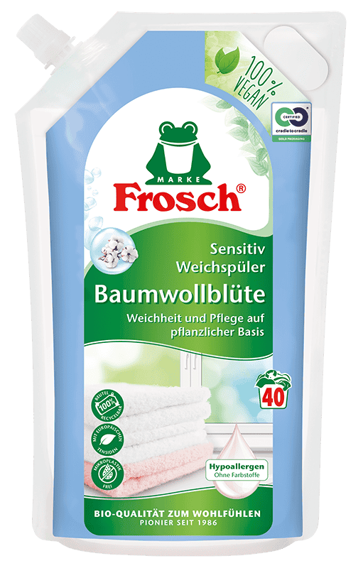 4001499957567_Frosch-Baumwollbl-ten-Sensitiv-Weichsp-ler_1L_34696 Sensitiv Weichspüler